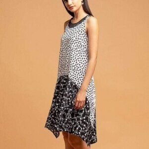 Eva Franco Claire Fringe Swing Hem High Low Knee Length Dress 8